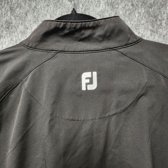 Foot Joy Windbreaker Jacket Men 2XL Black 1/2 Zip Long Sleeve Golf Elastic Cuffs - Picture 5 of 7